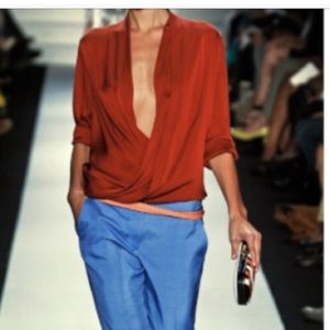 DVF Wrap top in gorgeous deep orange/ burnt sienna